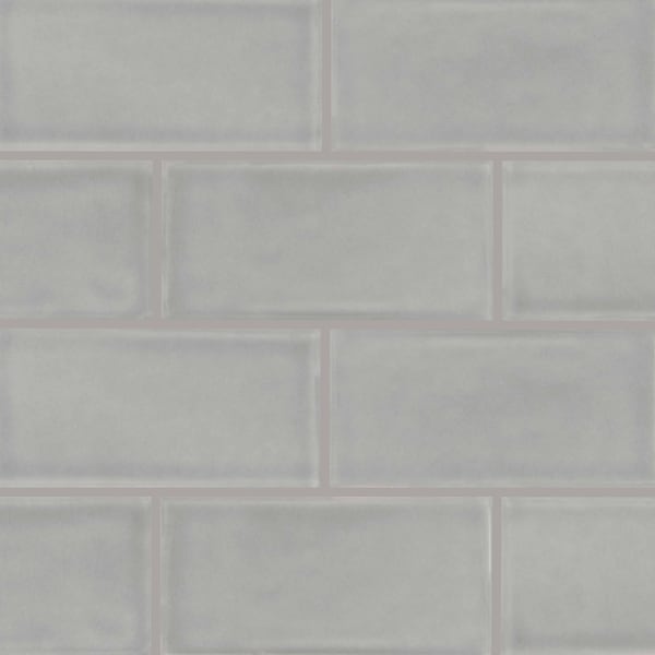 Msi Morning Fog 3 In. X 6 In. Handcrafted Glossy Ceramic Gray Subway Tile, 8PK ZOR-MD-T-0130 - main